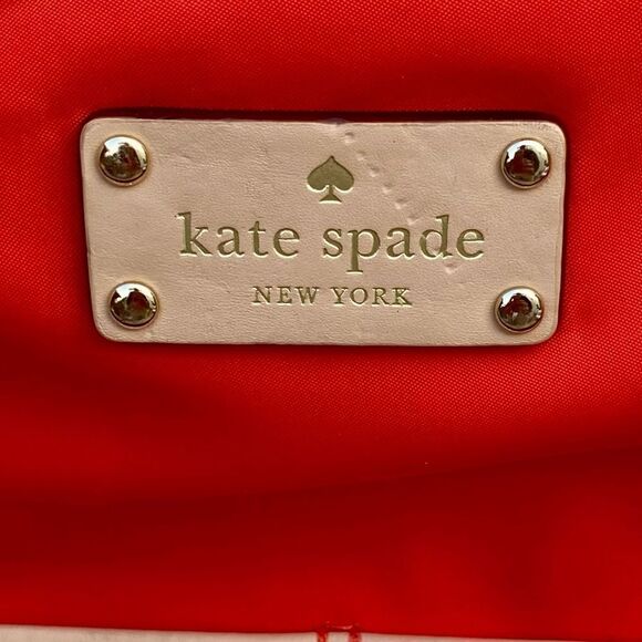 Kate Spade New York Collins Avenue Striped Serena Baby Diaper Bag Orange/Cream - Picture 4 of 9
